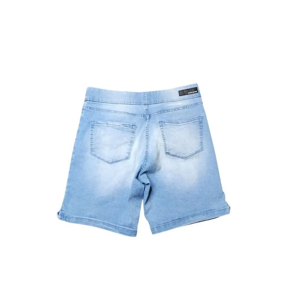 DKNY Jeans Distressed Light Wash Stretch Waist Jean Shorts Womens Size M Blue